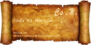 Csáki Marica névjegykártya